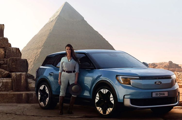 Lexi Alford set off on a global expedition in an electric Ford Explorer; (photo/Ford)
